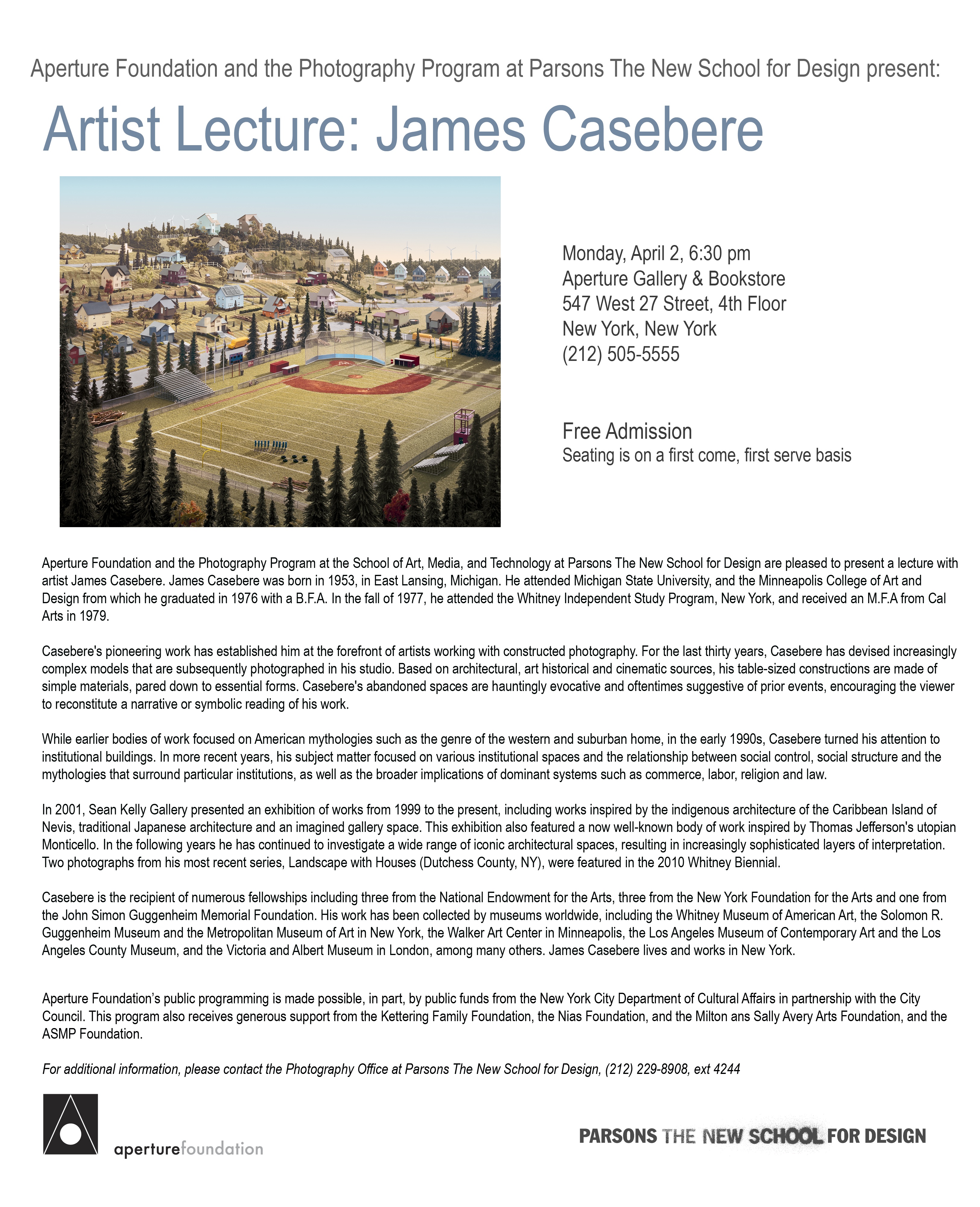 Aperture Lecture 4/2: James Casebere