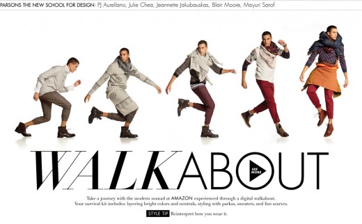 Last year's winning editorial page from Parsons menswear team