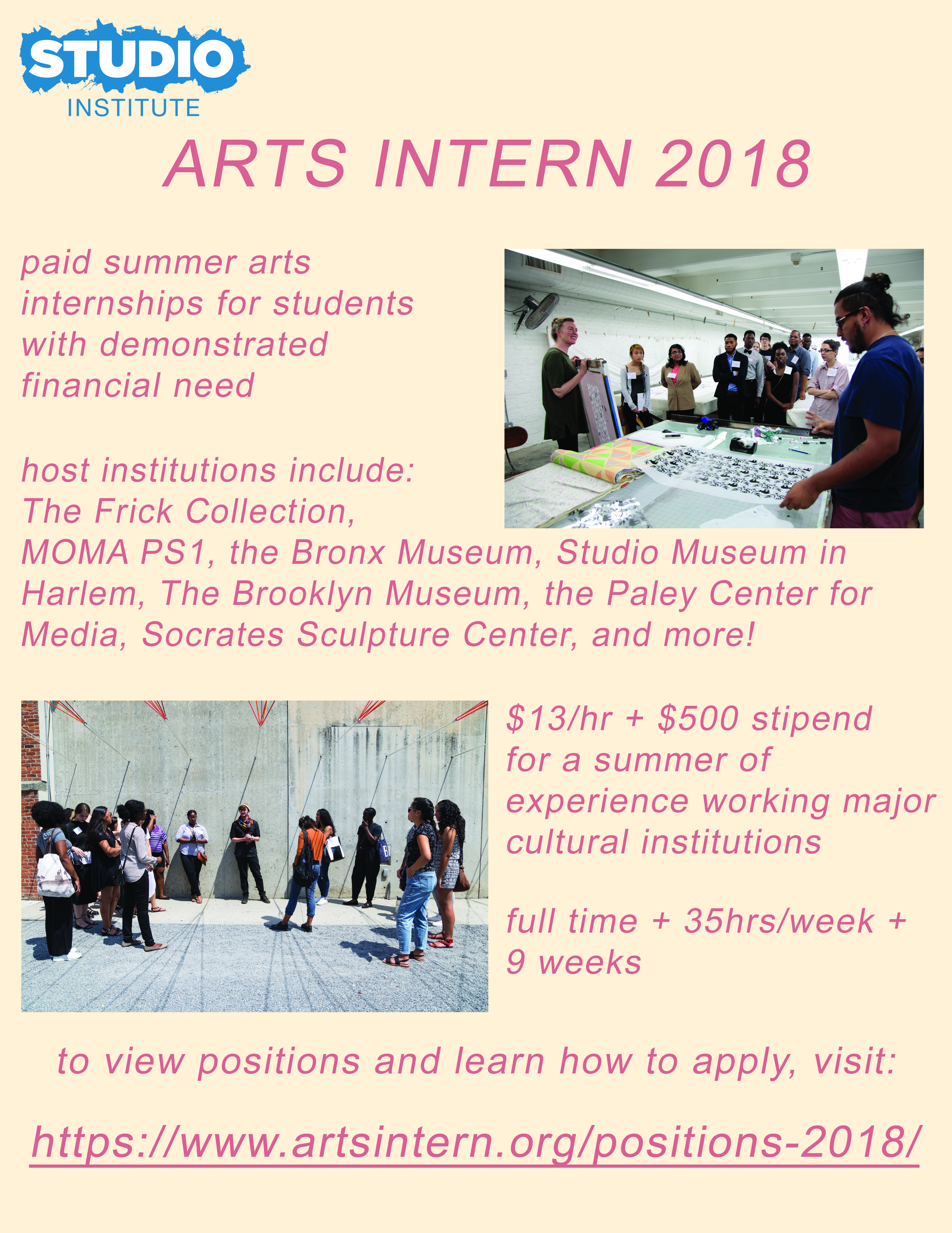 Arts Intern NYC Seeking Students for Summer Internship Opportunities