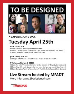 To Be Designed” One Day Streamed Conference, April 25th
