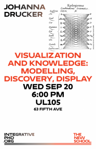 Johanna Drucker: Visualization and Knowledge: Modelling, Discovery, Display 9/20 6PM