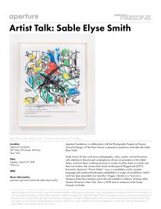 Aperture / Parsons Artist Talk: Sable Elyse Smith | 3/27, 7PM