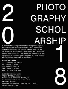 Parsons Photography Scholarship 2018 | Deadline 5/11