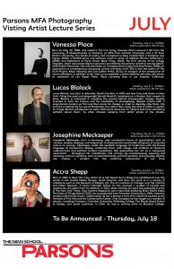 MFA Photography Summer Visiting Artist Lecture Series
