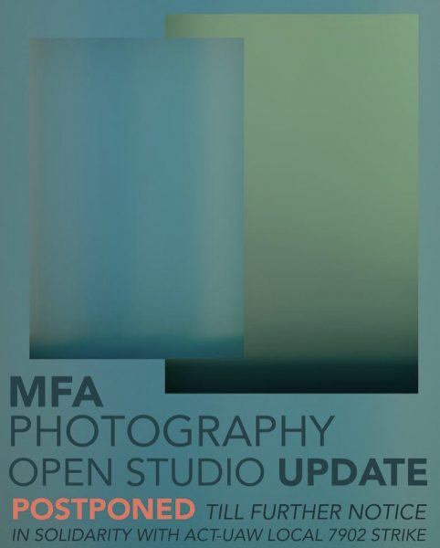 MFA Photography Open Studios Postponed