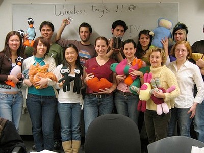 The wireless toys class with some of their creations.