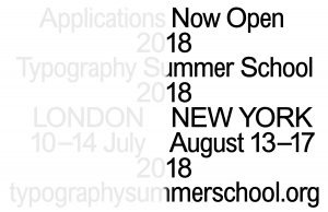 Typography Summer School NYC & London: Applications Now Open