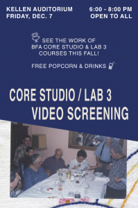 BFA Photo Core Studio/Lab 3 Video Screening