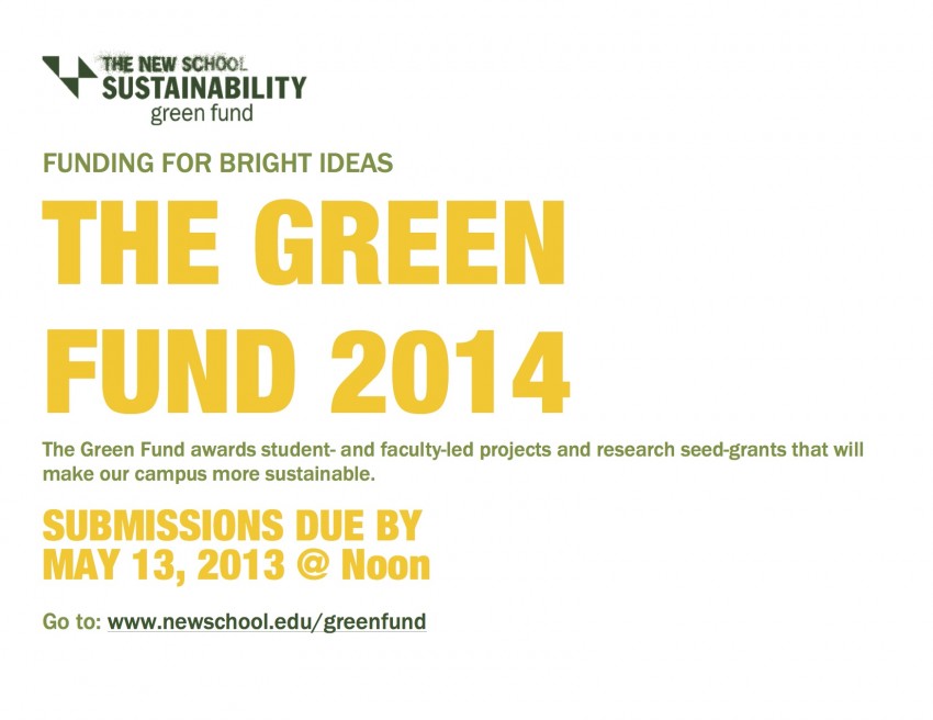 ONE MORE WEEK LEFT TO SUBMIT A PROPOSAL TO GREEN FUND 2014