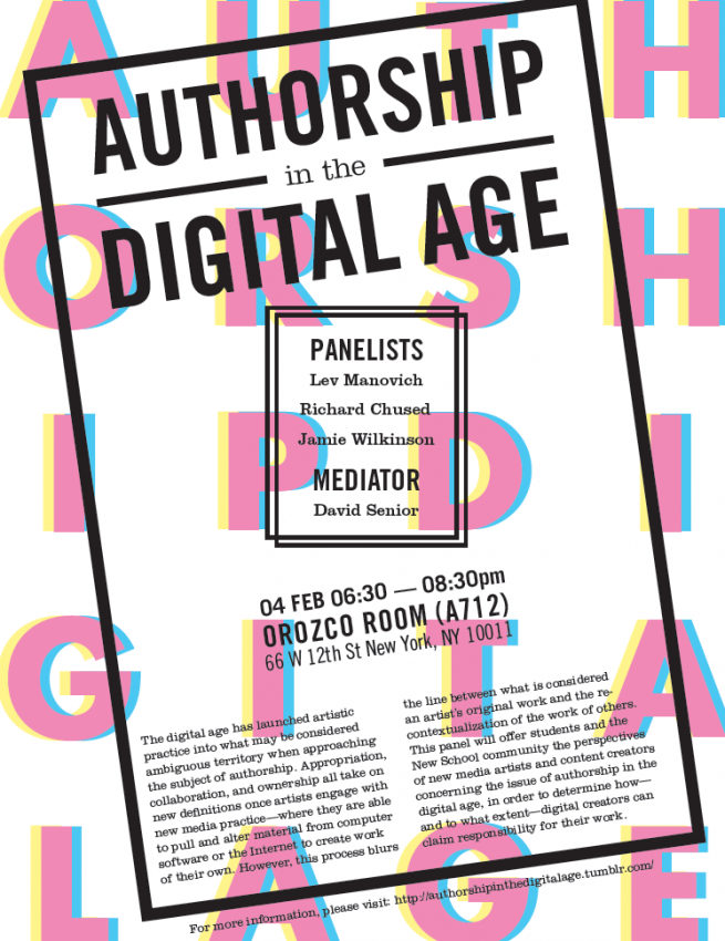 Panel Discussion February 4th: Authorship in the Digital Age