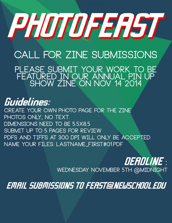 Submit your work for the PHOTOFEAST Zine. Deadline is 11/5.