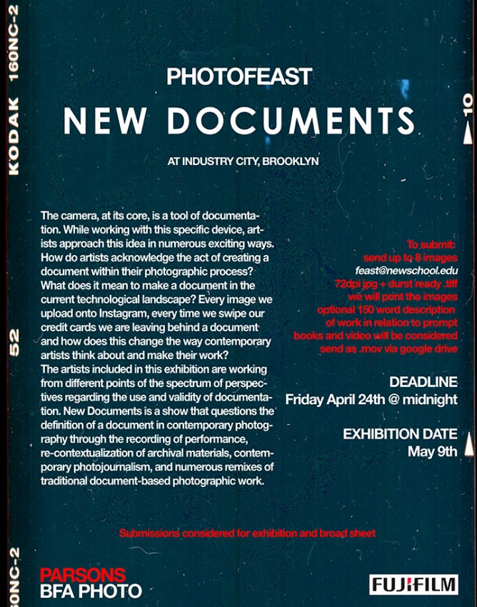 Submit your work for “New Documents”. Deadline 4/24