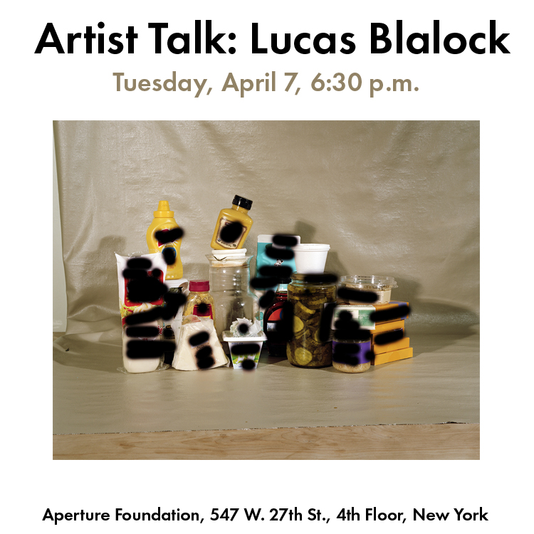 Aperture / Parsons Talk: Lucas Blalock. Tuesday, April 21 6:30 pm