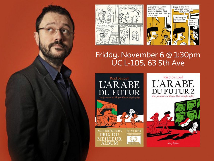 Graphic Novelist Riad Sattouf, Lecture and Book Signing – 11/6